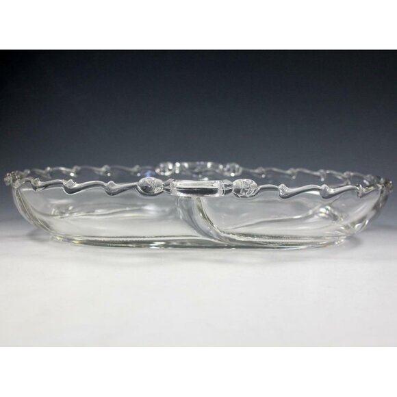 Fostoria Century Pressed  Glass 11" 3-Part Oval Relish Dish Clear Pattern #2630 - Picture 2 of 5